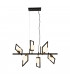 6 Light Pendant Matt Black And Opal