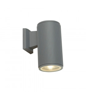 1 Light Wall Porch Light - Grey With Clear Glass Diffuser