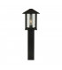 1 Light Outdoor Post (740mm Height) - Black With Water Glass