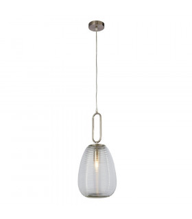 1 Light Ribbed Glass Pendant