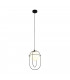 1 Light Pendant - Black With Opal Glass Ball
