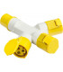 110V IP44 16A 2P+E 3 Way Splitter
