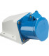240V IP44 32A Angled Surface Mount Socket 2P+E