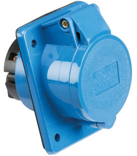 240V IP44 32A Angled Panel Mount Socket 2P+E