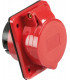 415V IP44 16A Angled Panel Mount Socket 3P+N+E