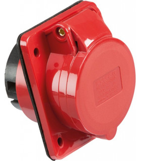 415V IP44 16A Angled Panel Mount Socket 3P+N+E