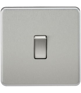 Screwless 10AX 1G 2-Way Switch - Brushed Chrome