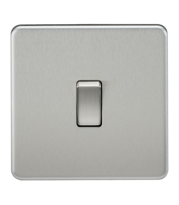 Screwless 10AX 1G 2-Way Switch - Brushed Chrome