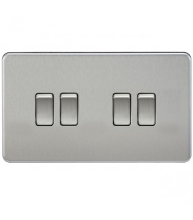 Screwless 10AX 4G 2-Way Switch - Brushed Chrome