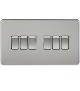 Screwless 10AX 6G 2-way Switch - Brushed Chrome