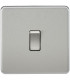 Screwless 20A 1G DP Switch - Brushed Chrome