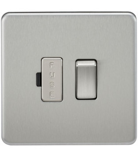 Screwless 13A Switched Fused Spur Unit - Brushed Chrome
