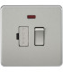 Screwless 13A Switched Fused Spur Unit with Neon - Brushed Chrome
