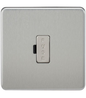 Screwless 13A Fused Spur Unit - Brushed Chrome