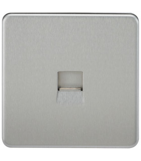 Screwless Telephone Master Socket - Brushed Chrome