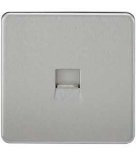 Screwless Telephone Extension Socket - Brushed Chrome