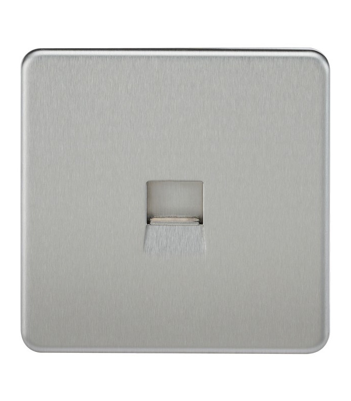 Screwless Telephone Extension Socket - Brushed Chrome