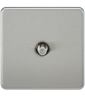 Screwless 1G SAT TV Outlet (Non-Isolated) - Brushed Chrome