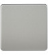 Screwless 1G Blanking Plate - Brushed Chrome