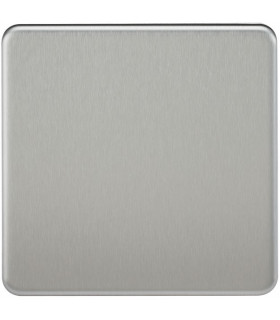 Screwless 1G Blanking Plate - Brushed Chrome