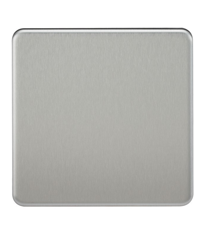 Screwless 1G Blanking Plate - Brushed Chrome