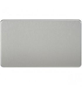 Screwless 2G Blanking Plate - Brushed Chrome