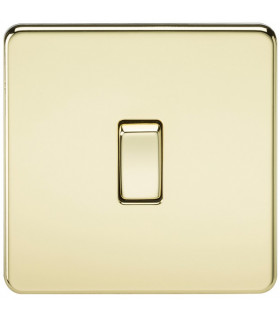 Screwless 10AX 1G 2-Way Switch - Polished Brass
