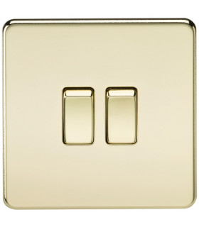 Screwless 10AX 2G 2-Way Switch - Polished Brass
