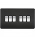 Screwless 10AX 6G 2-Way Switch - Matt Black with Chrome Rocker