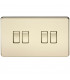 Screwless 10AX 4G 2-Way Switch - Polished Brass
