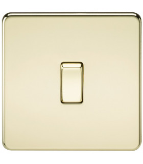 Screwless 10AX 1G Intermediate Switch - Polished Brass