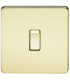 Screwless 20A 1G DP Switch - Polished Brass