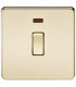 Screwless 20A 1G DP Switch with Neon - Polished Brass