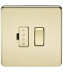 Screwless 13A Switched Fused Spur Unit - Polished Brass