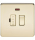 Screwless 13A Switched Fused Spur Unit with Neon - Polished Brass