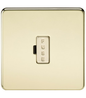Screwless 13A Fused Spur Unit - Polished Brass
