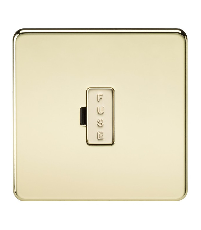 Screwless 13A Fused Spur Unit - Polished Brass