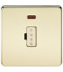 Screwless 13A Fused Spur Unit with Neon - Polished Brass