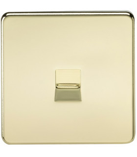 Screwless Telephone Master Socket - Polished Brass