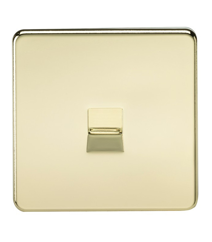 Screwless Telephone Master Socket - Polished Brass