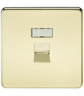Screwless RJ45 network outlet - polished brass