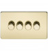 Screwless 4G 2-Way Dimmer 60-400W - Polished Brass