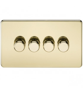 Screwless 4G 2-Way Dimmer 60-400W - Polished Brass
