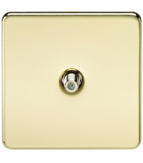 Screwless 1G SAT TV Outlet (Non-Isolated) - Polished Brass