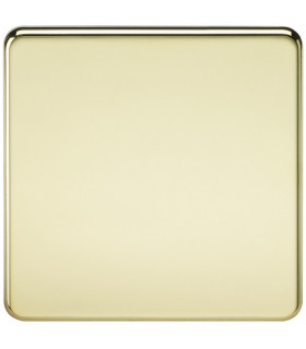 Screwless 1G Blanking Plate - Polished Brass