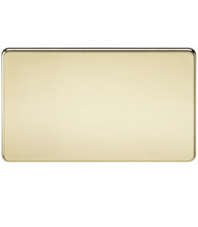 Screwless 2G Blanking Plate - Polished Brass