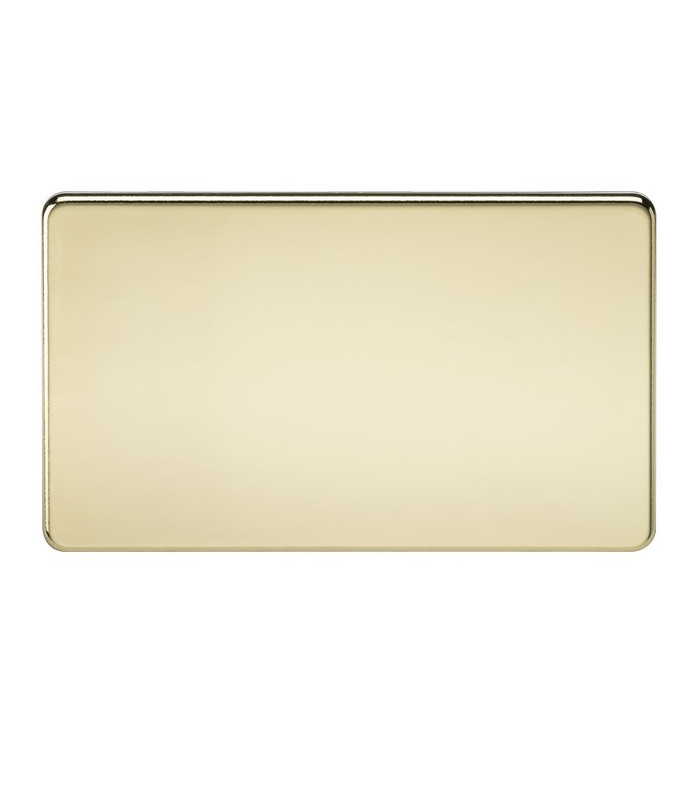 Screwless 2G Blanking Plate - Polished Brass
