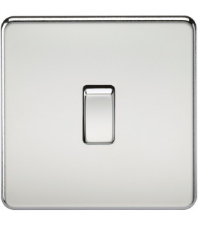 Screwless 10AX 1G 2-Way Switch - Polished Chrome