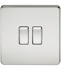 Screwless 10AX 2G 2-Way Switch - Polished Chrome
