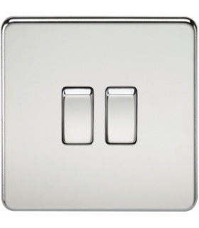 Screwless 10AX 2G 2-Way Switch - Polished Chrome